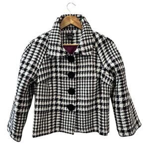 Sunny Taylor Women's Houndstooth Short Jacket Black Size 12 Casual
